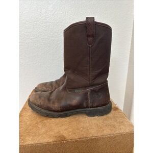 Georgia  Waterproof Brown Leather Wellington Work Boot G113 sz‎ 12 Soft Toe EUC